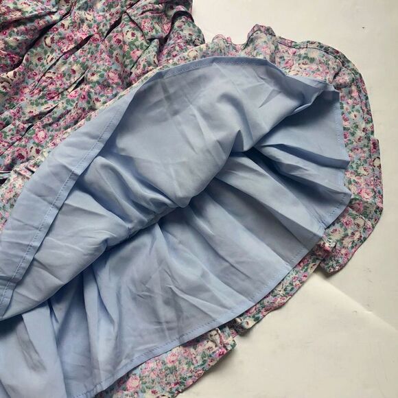 NWT ASTR The Label Blue Pink Striped Cold Shoulder Ruched Mini Dress Size M‎ - Picture 5 of 7